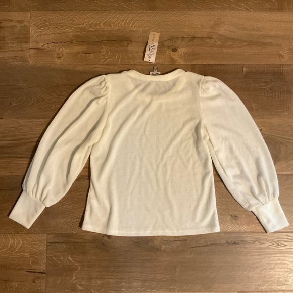 Como Vintage cream puff sleeve, crew neck sweater, M, NWT! - Picture 2 of 6